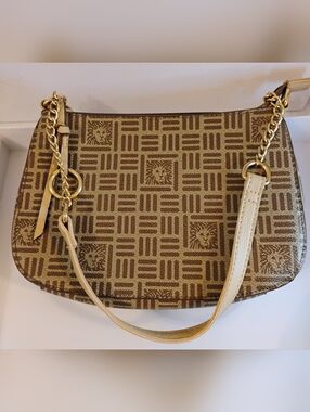 NEW Anne Klein Shoulder Bag w/ GHW -Tan &Brown